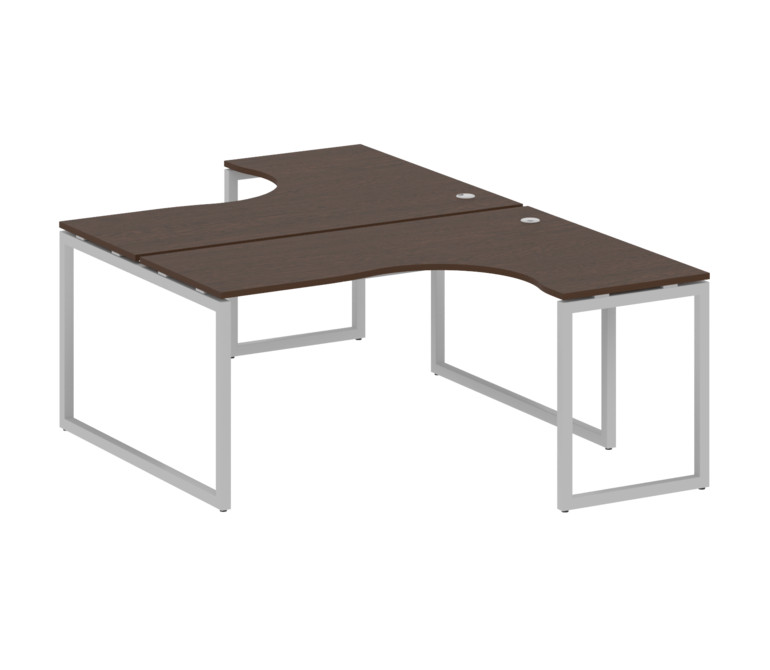 Metal System Quattro Рабочая станция криволинейная на О-образном м/к 40БО.РАС-СА-2.4 Венге Цаво/Мета