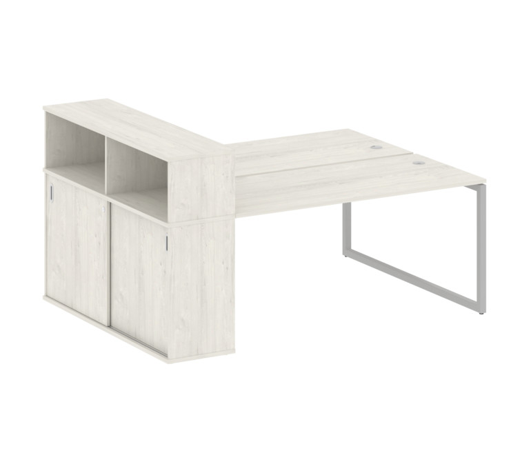 Metal System Quattro Рабочая станция с шкафом-купе на О-образном м/к 40БО.РС-СШК-2.4 Т Дуб Наварра/М
