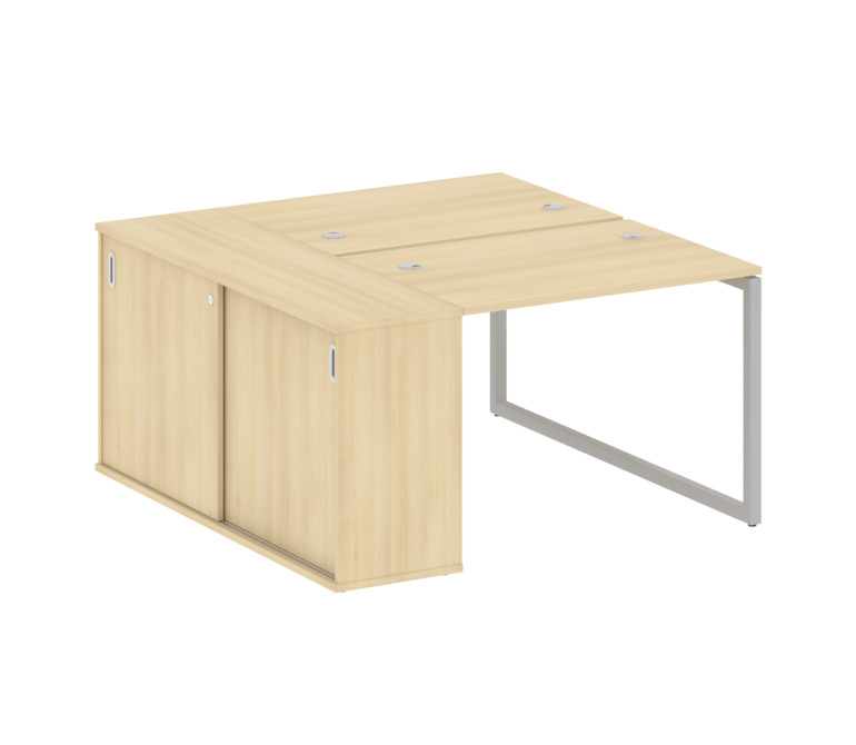 Metal System Quattro Рабочая станция с шкафом-купе на О-образном м/к 40БО.РС-СШК-1.1 Т Акация Лорка/