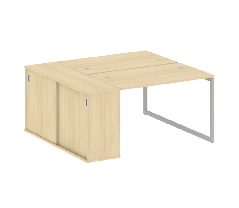 Metal System Quattro Рабочая станция с шкафом-купе на О-образном м/к 40БО.РС-СШК-1.2 Т Акация Лорка/
