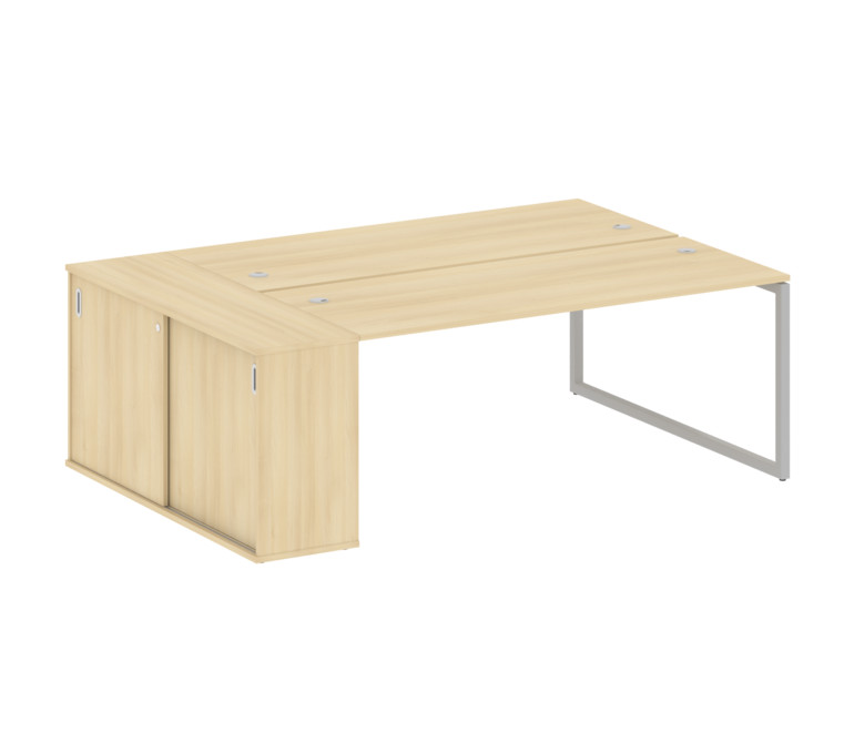 Metal System Quattro Рабочая станция с шкафом-купе на О-образном м/к 40БО.РС-СШК-1.5 Т Акация Лорка/