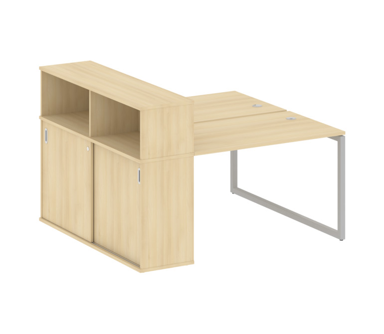 Metal System Quattro Рабочая станция с шкафом-купе на О-образном м/к 40БО.РС-СШК-2.2 Т Акация Лорка/