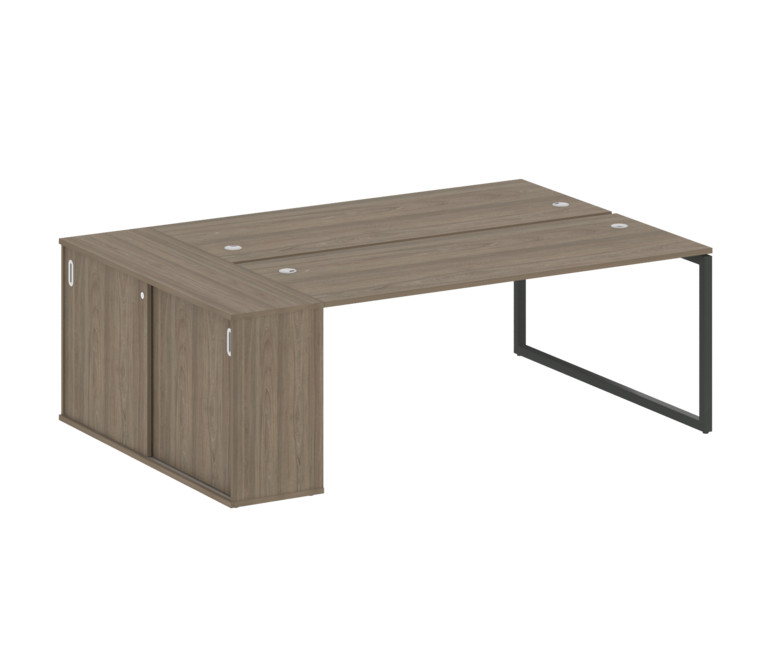 Metal System Quattro Рабочая станция с шкафом-купе на О-образном м/к 40БО.РС-СШК-1.5 Т Вяз Благородн