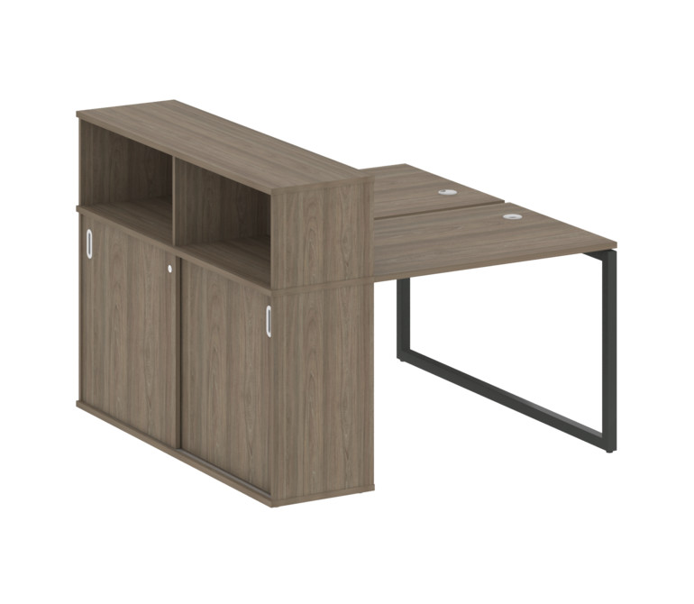 Metal System Quattro Рабочая станция с шкафом-купе на О-образном м/к 40БО.РС-СШК-2.1 Т Вяз Благородн