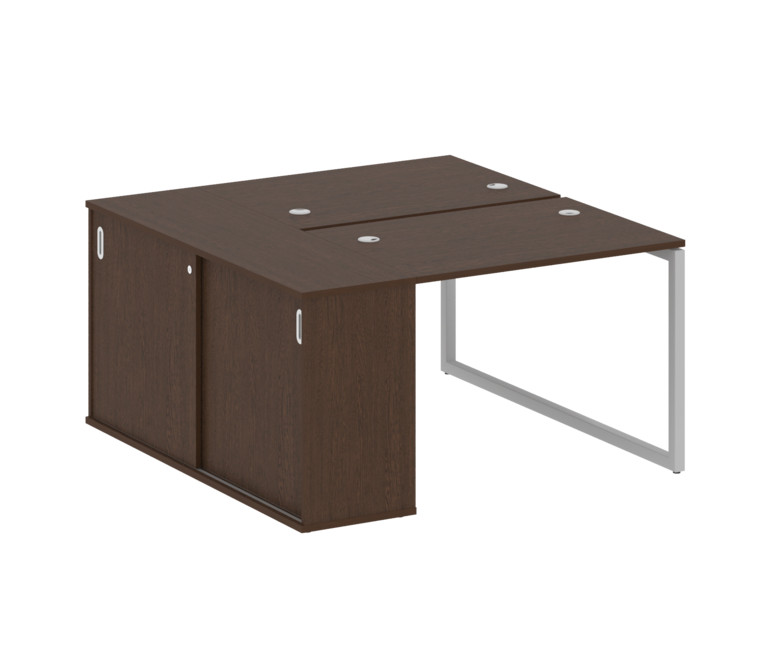 Metal System Quattro Рабочая станция с шкафом-купе на О-образном м/к 40БО.РС-СШК-1.1 Т Венге Цаво/Ме