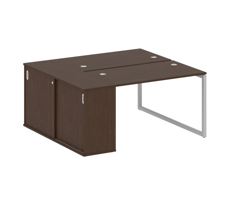 Metal System Quattro Рабочая станция с шкафом-купе на О-образном м/к 40БО.РС-СШК-1.2 Т Венге Цаво/Ме