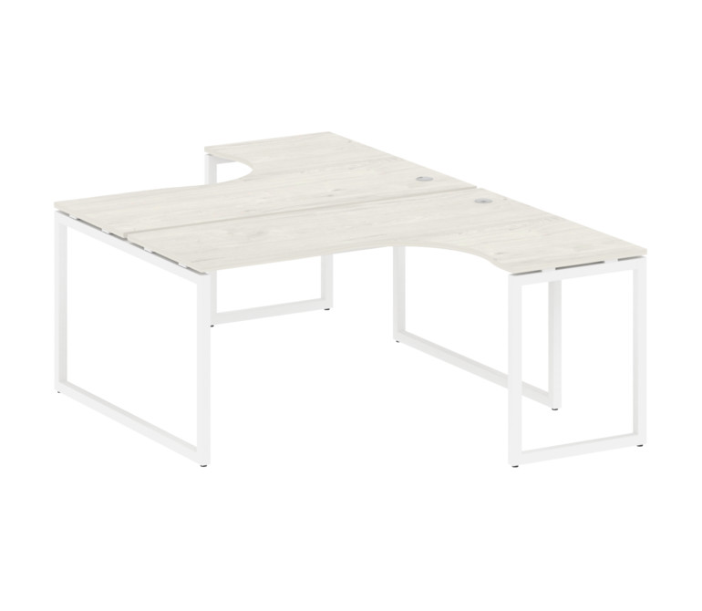 Metal System Quattro Рабочая станция криволинейная на О-образном м/к 40БО.РАС-СА-2.4 Дуб Наварра/Мет