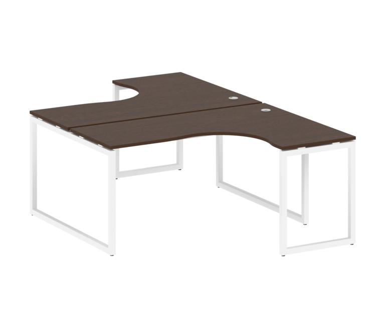 Metal System Quattro Рабочая станция криволинейная на О-образном м/к 40БО.РАС-СА-2.4 Венге Цаво/Мета