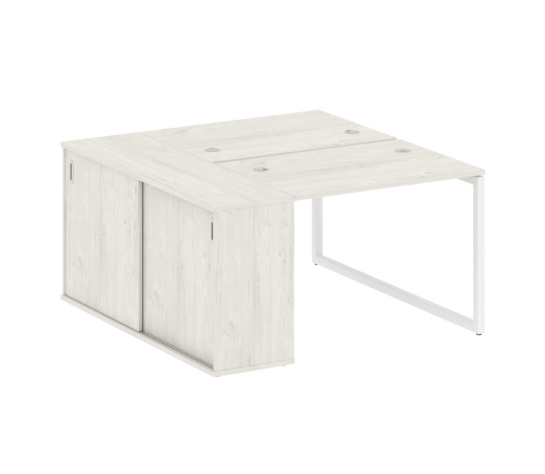 Metal System Quattro Рабочая станция с шкафом-купе на О-образном м/к 40БО.РС-СШК-1.1 Т Дуб Наварра/М