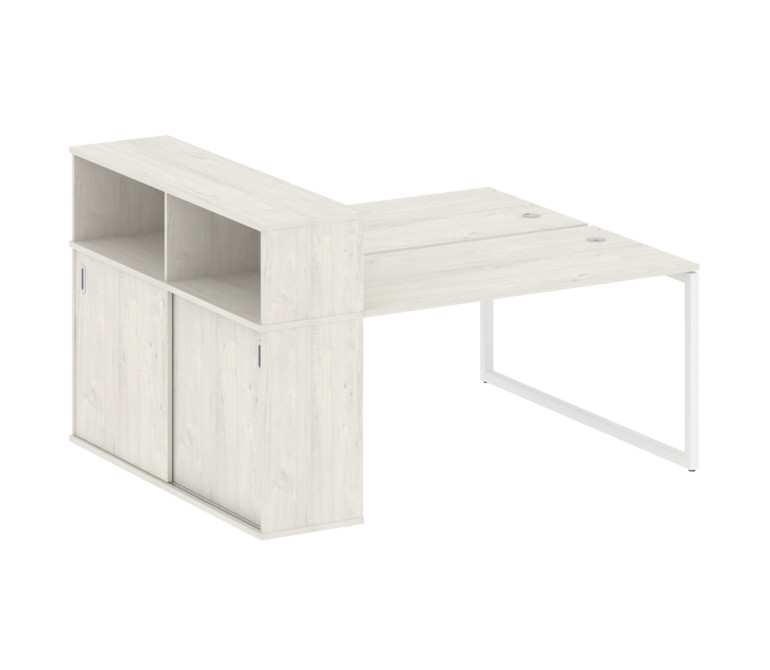 Metal System Quattro Рабочая станция с шкафом-купе на О-образном м/к 40БО.РС-СШК-2.3 Т Дуб Наварра/М