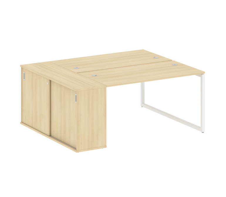 Metal System Quattro Рабочая станция с шкафом-купе на О-образном м/к 40БО.РС-СШК-1.3 Т Акация Лорка/