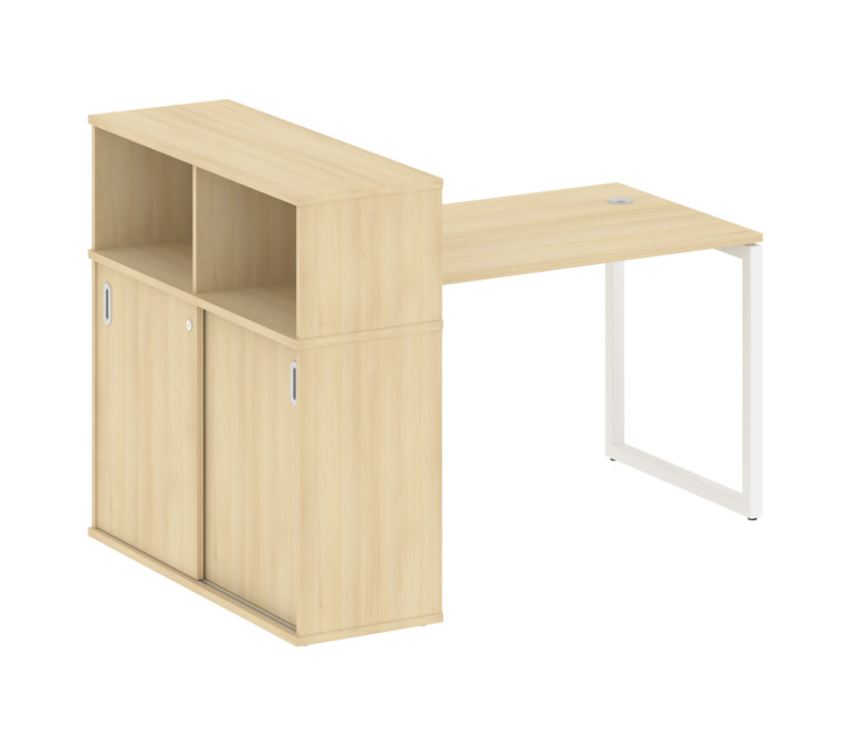 Metal System Quattro Стол письменный с шкафом-купе на О-образном м/к 40БО.РС-СШК-3.2 Т Акация Лорка/