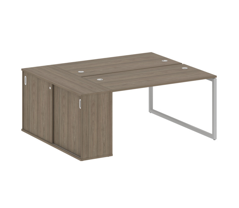 Metal System Quattro Рабочая станция с шкафом-купе на О-образном м/к 40БО.РС-СШК-1.3 Т Вяз Благородн