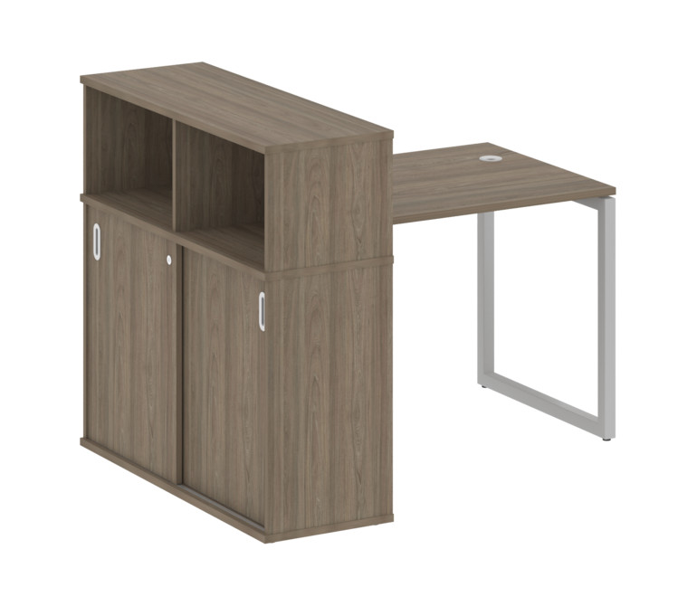 Metal System Quattro Стол письменный с шкафом-купе на О-образном м/к 40БО.РС-СШК-3.1 Т Вяз Благородн