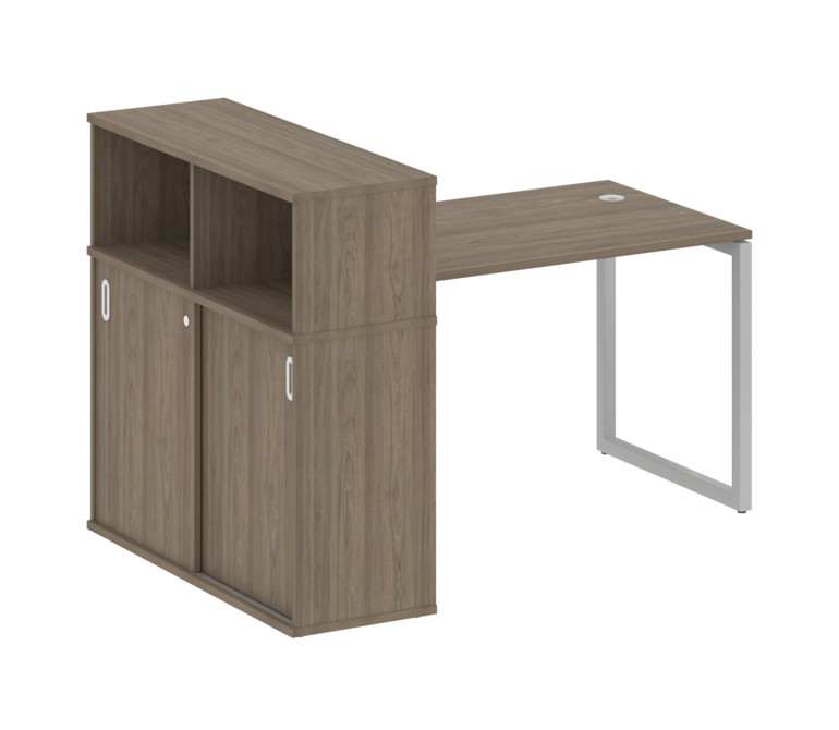 Metal System Quattro Стол письменный с шкафом-купе на О-образном м/к 40БО.РС-СШК-3.2 Т Вяз Благородн