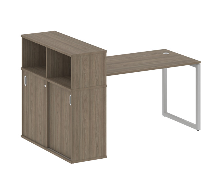 Metal System Quattro Стол письменный с шкафом-купе на О-образном м/к 40БО.РС-СШК-3.3 Т Вяз Благородн