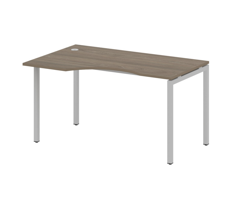 Metal System Quattro Стол криволинейный левый на П-образном м/к 40БП.СА-2 (L) Вяз Благородный/Металл