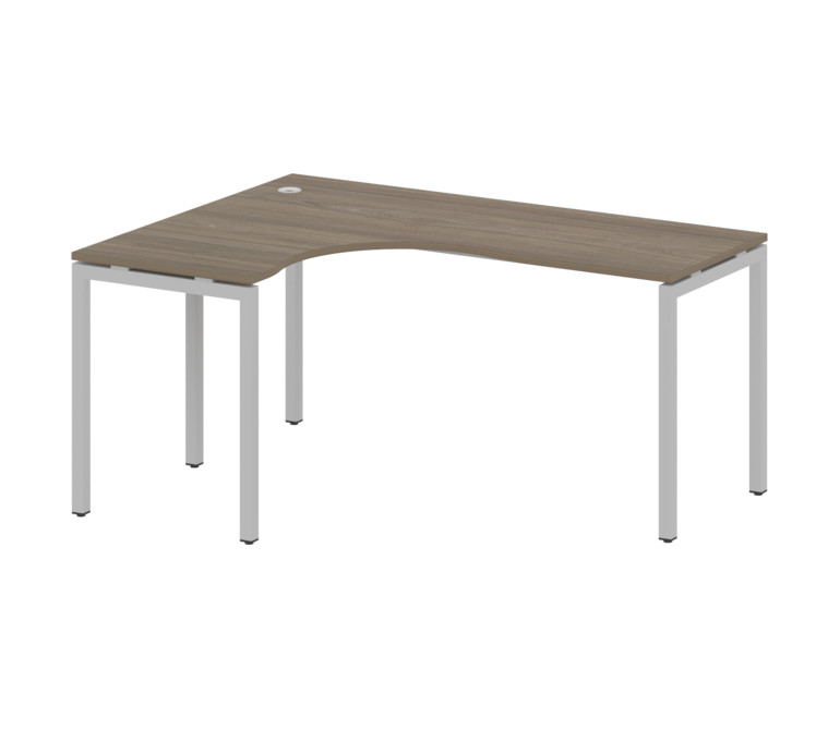 Metal System Quattro Стол криволинейный левый на П-образном м/к 40БП.СА-4 (L) Вяз Благородный/Металл