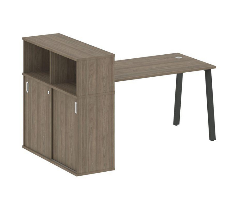 Metal System Стол письменный с шкафом-купе на А-образном м/к БА.РС-СШК-3.3 Т Вяз Благородный/Металл