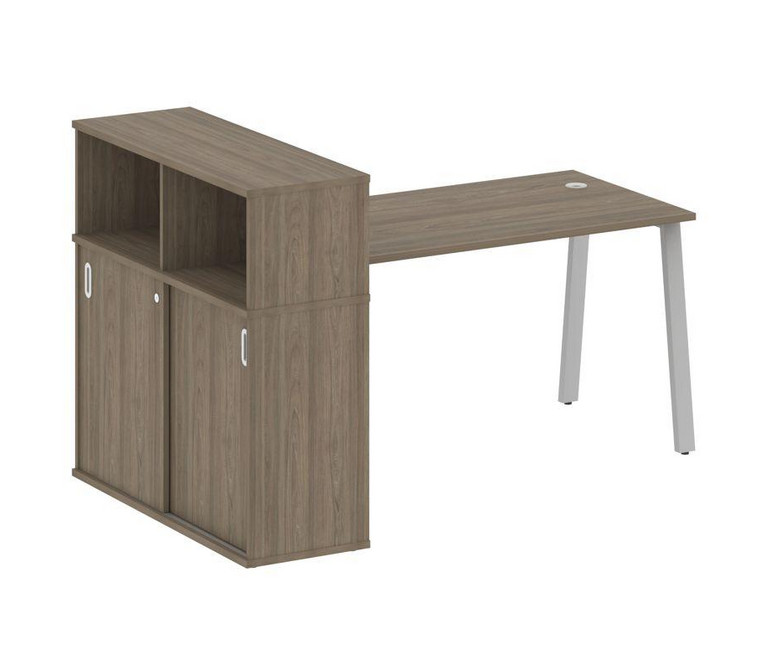 Metal System Стол письменный с шкафом-купе на А-образном м/к БА.РС-СШК-3.3 Т Вяз Благородный/Металл