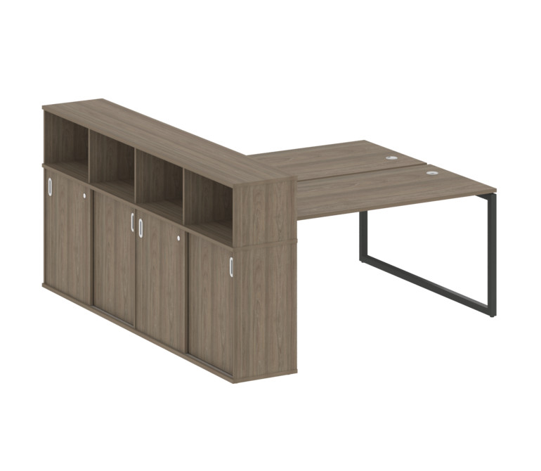 Metal System Quattro Рабочая станция с шкафом-купе на О-образном м/к 40БО.РС-СШК-4.4 Т Вяз Благородн