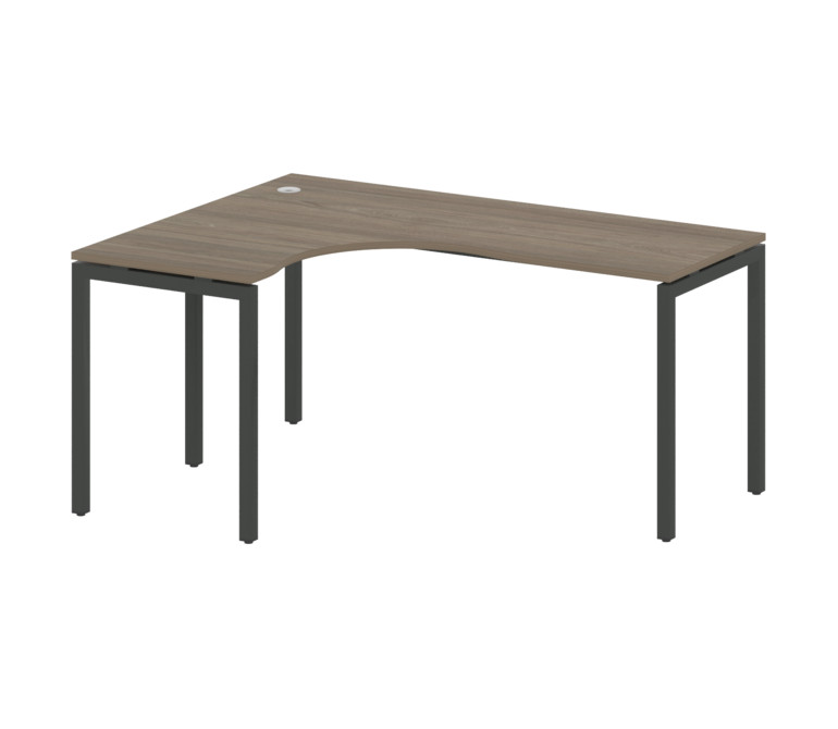 Metal System Quattro Стол криволинейный левый на П-образном м/к 40БП.СА-4 (L) Вяз Благородный/Металл