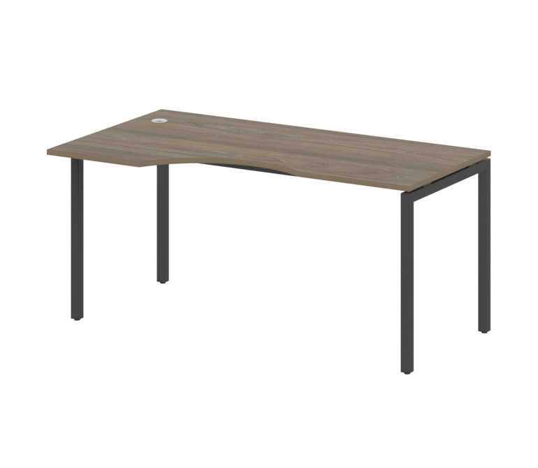 Metal System Quattro Стол криволинейный левый на П-образном м/к 40БП.СА-1 (L) Вяз Благородный/Металл