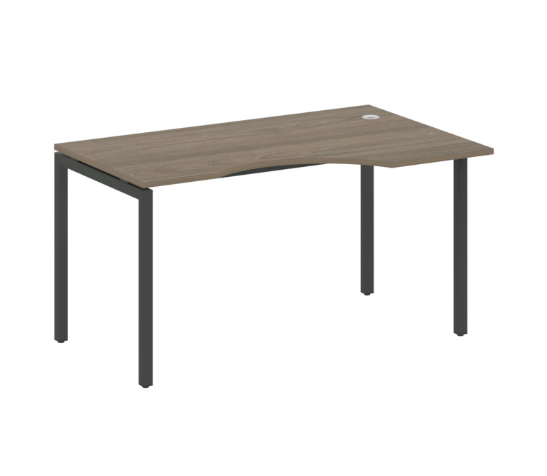 Metal System Quattro Стол криволинейный правый на П-образном м/к 40БП.СА-2 (R) Вяз Благородный/Метал