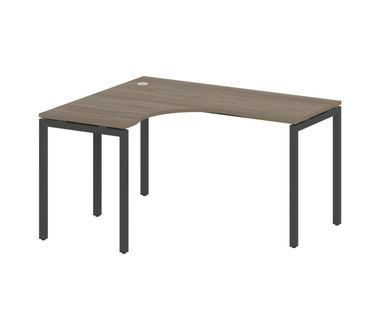 Metal System Quattro Стол криволинейный левый на П-образном м/к 40БП.СА-3 (L) Вяз Благородный/Металл