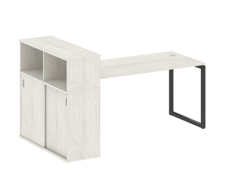 Metal System Quattro Стол письменный с шкафом-купе на О-образном м/к 40БО.РС-СШК-3.4 Т Дуб Наварра/М