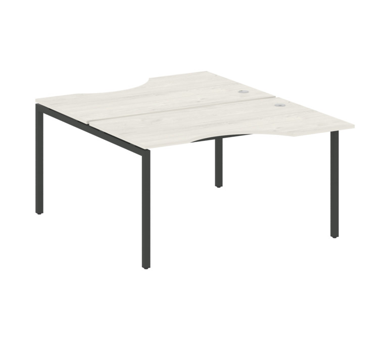 Metal System Quattro Рабочая станция криволинейная на П-образном м/к 40БП.РАС-СА-2.2 Дуб Наварра/Мет