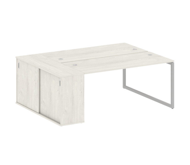 Metal System Quattro Рабочая станция с шкафом-купе на О-образном м/к 40БО.РС-СШК-1.4 Т Дуб Наварра/М