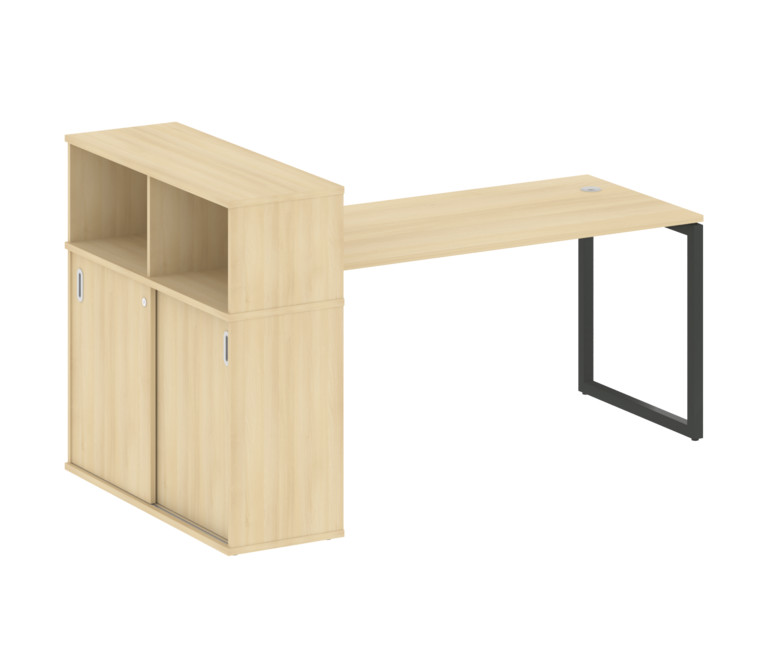 Metal System Quattro Стол письменный с шкафом-купе на О-образном м/к 40БО.РС-СШК-3.4 Т Акация Лорка/