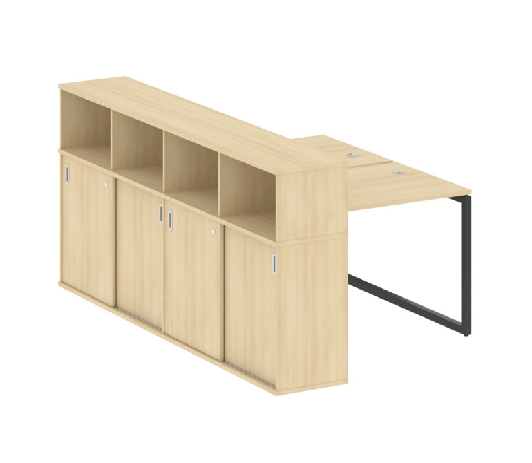 Metal System Quattro Рабочая станция с шкафом-купе на О-образном м/к 40БО.РС-СШК-4.1 Т Акация Лорка/