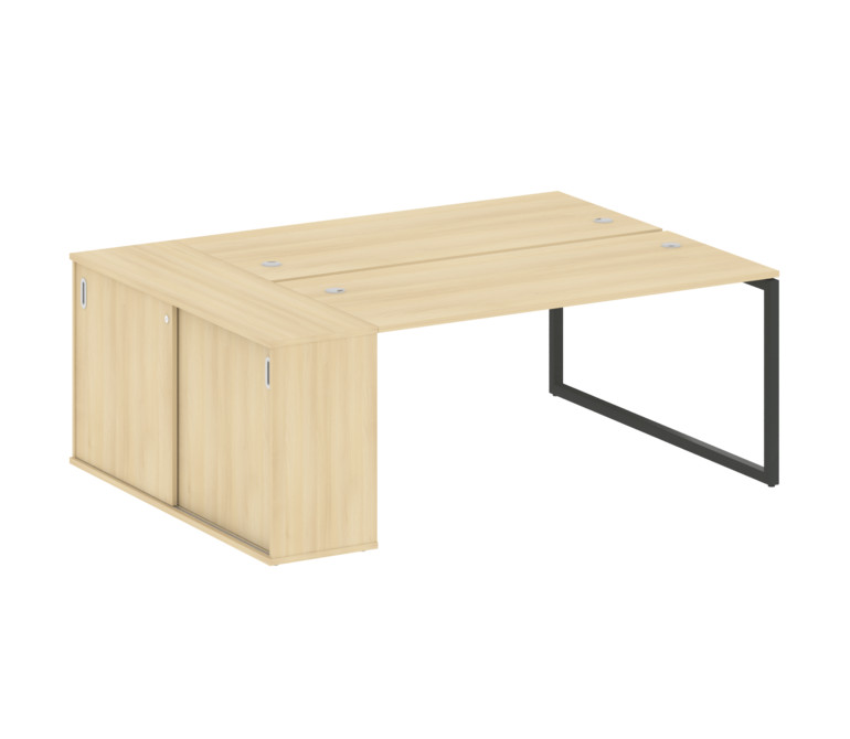 Metal System Quattro Рабочая станция с шкафом-купе на О-образном м/к 40БО.РС-СШК-1.4 Т Акация Лорка/