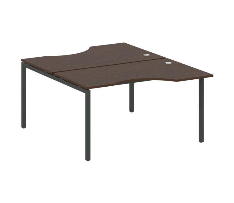 Metal System Quattro Рабочая станция криволинейная на П-образном м/к 40БП.РАС-СА-2.2 Венге Цаво/Мета