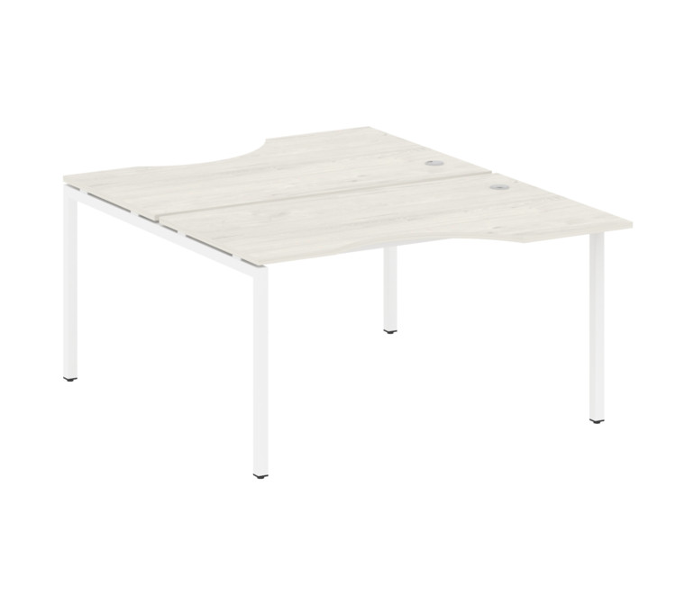 Metal System Quattro Рабочая станция криволинейная на П-образном м/к 40БП.РАС-СА-2.2 Дуб Наварра/Мет