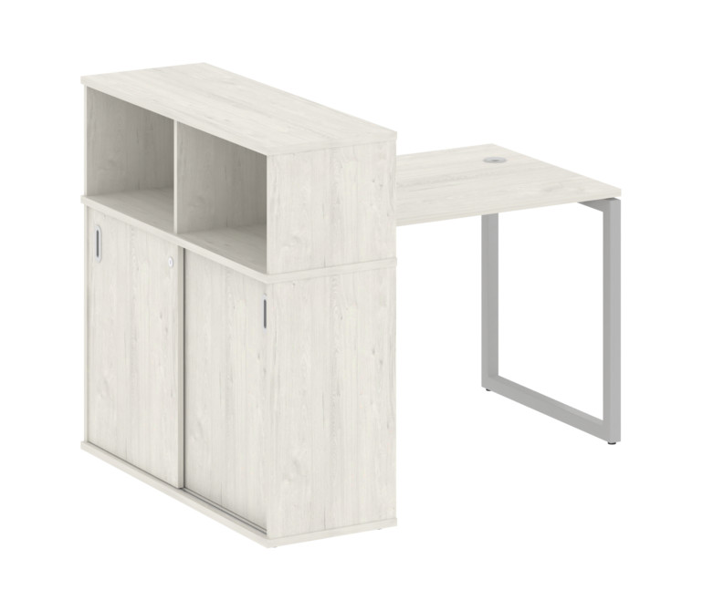 Metal System Quattro Стол письменный с шкафом-купе на О-образном м/к 40БО.РС-СШК-3.1 Т Дуб Наварра/М