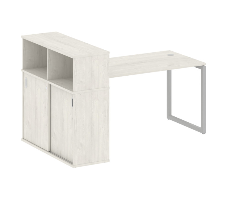 Metal System Quattro Стол письменный с шкафом-купе на О-образном м/к 40БО.РС-СШК-3.3 Т Дуб Наварра/М