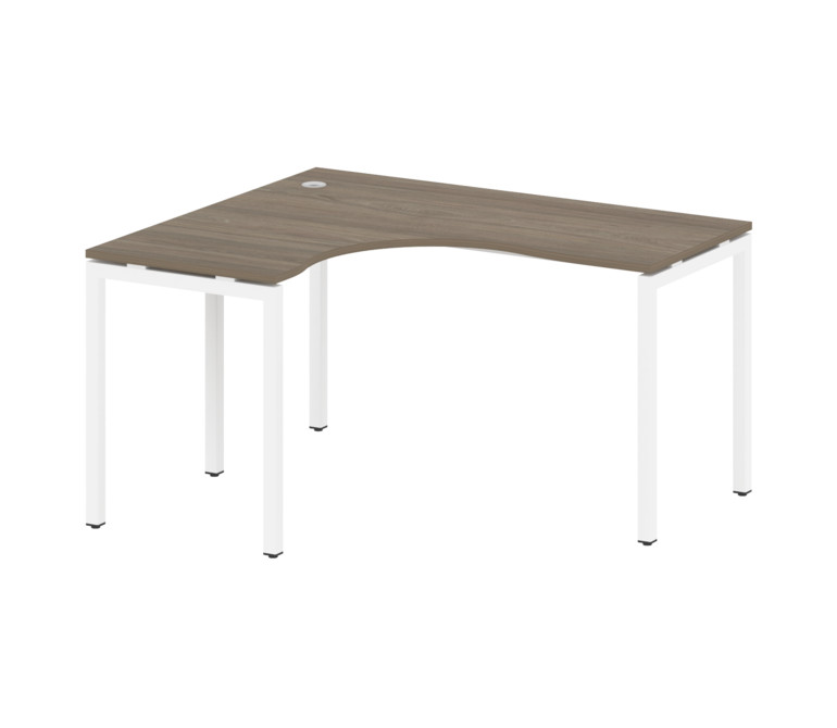 Metal System Quattro Стол криволинейный левый на П-образном м/к 40БП.СА-3 (L) Вяз Благородный/Металл