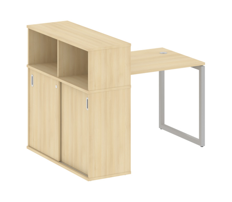 Metal System Quattro Стол письменный с шкафом-купе на О-образном м/к 40БО.РС-СШК-3.1 Т Акация Лорка/