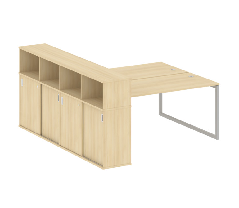 Metal System Quattro Рабочая станция с шкафом-купе на О-образном м/к 40БО.РС-СШК-4.4 Т Акация Лорка/