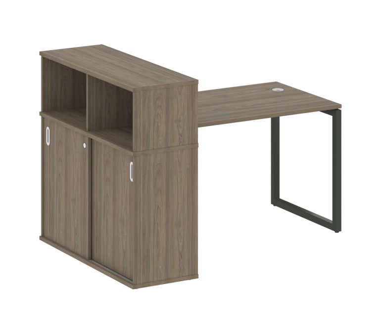 Metal System Quattro Стол письменный с шкафом-купе на О-образном м/к 40БО.РС-СШК-3.2 Т Вяз Благородн