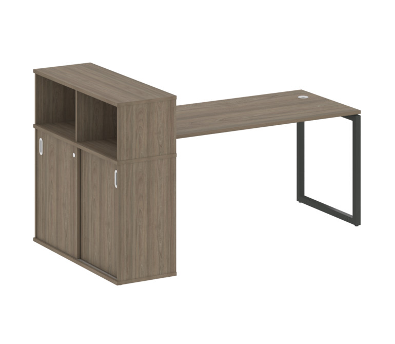 Metal System Quattro Стол письменный с шкафом-купе на О-образном м/к 40БО.РС-СШК-3.4 Т Вяз Благородн
