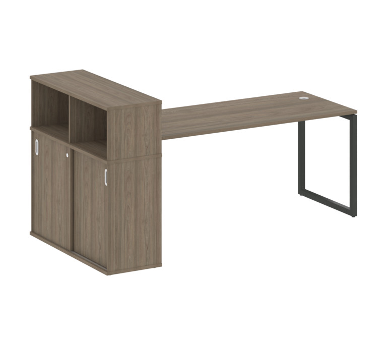 Metal System Quattro Стол письменный с шкафом-купе на О-образном м/к 40БО.РС-СШК-3.5 Т Вяз Благородн