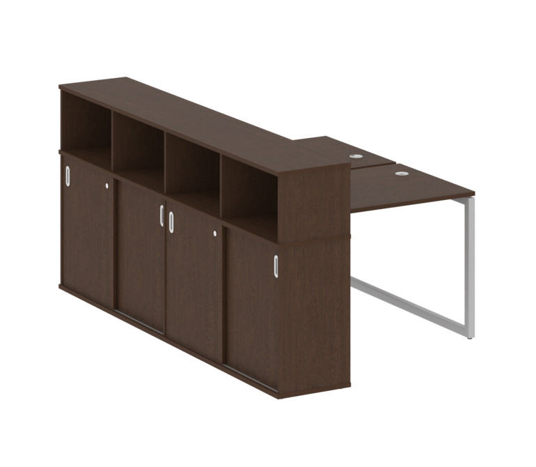 Metal System Quattro Рабочая станция с шкафом-купе на О-образном м/к 40БО.РС-СШК-4.1 Т Венге Цаво/Ме