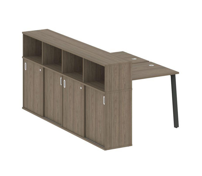 Metal System Рабочая станция с шкафом-купе на А-образном м/к БА.РС-СШК-4.1 Т Вяз Благородный/Металл