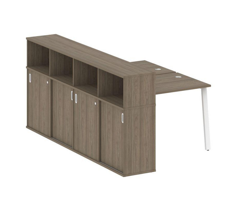 Metal System Рабочая станция с шкафом-купе на А-образном м/к БА.РС-СШК-4.1 Т Вяз Благородный/Металл