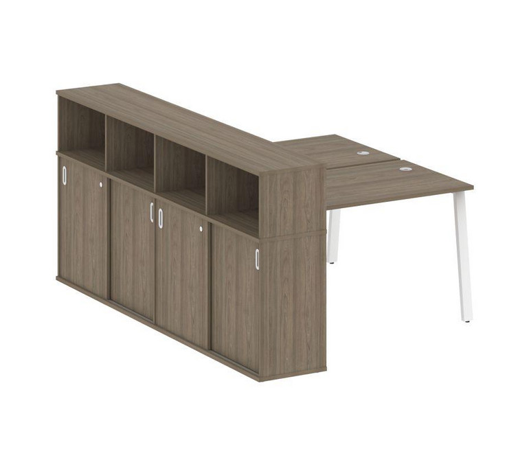 Metal System Рабочая станция с шкафом-купе на А-образном м/к БА.РС-СШК-4.2 Т Вяз Благородный/Металл