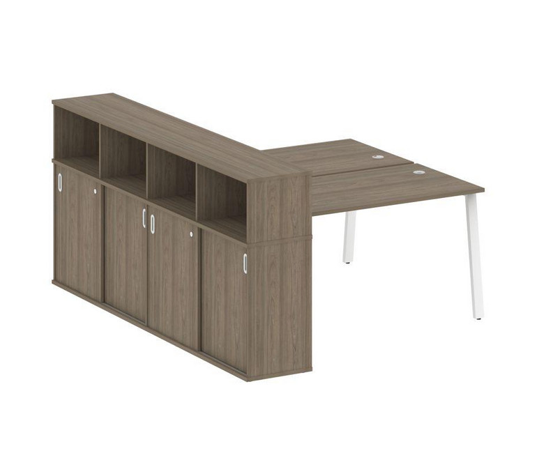 Metal System Рабочая станция с шкафом-купе на А-образном м/к БА.РС-СШК-4.3 Т Вяз Благородный/Металл